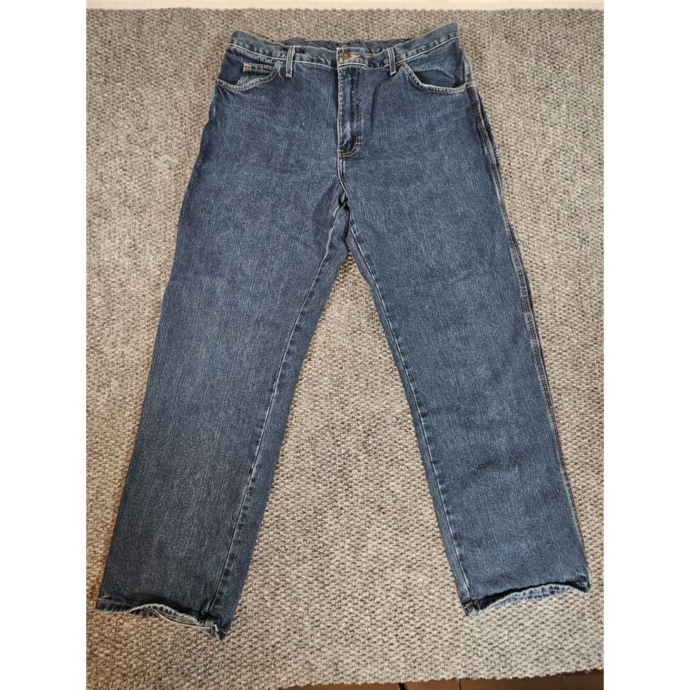 Duluth Trading Co Jeans Mens 32X28 Flex Ballroom Blue Stretch Denim Heavy Duty